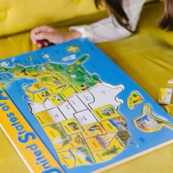 U.S.A. Map Wooden Puzzle educational learning toy puzzle mint condition gifts - Picture 4 of 7